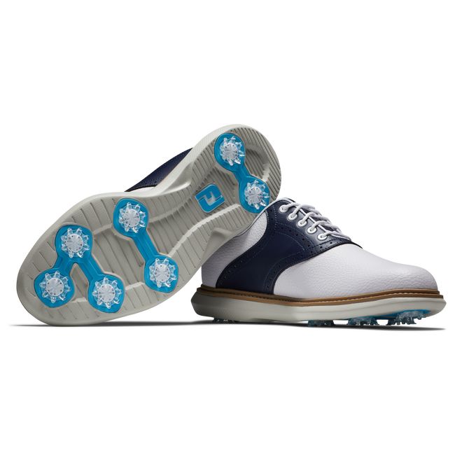 Zapatos Golf Con Pinchos Footjoy Traditionally Hombre Blancas Azul Marino | AYZKLIW-50