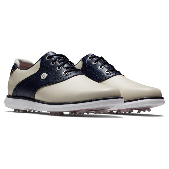 Zapatos Golf Con Pinchos Footjoy Traditions Mujer Creme Azul Marino | LBOIQCK-64