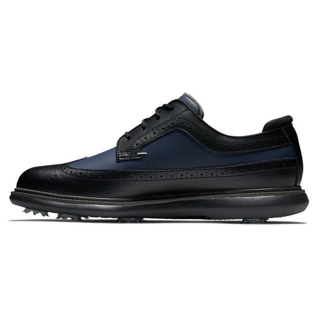 Zapatos Golf Con Pinchos Footjoy Traditions - Wing Tip Hombre Negras | UEJVBXD-85