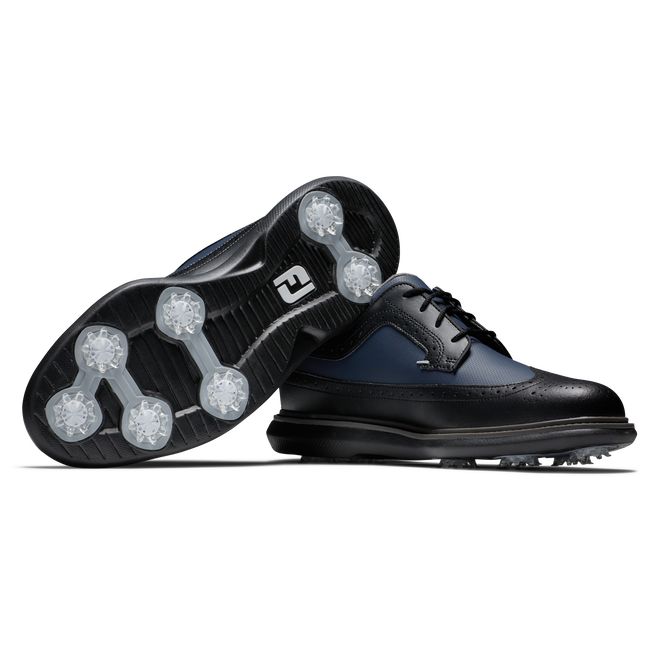 Zapatos Golf Con Pinchos Footjoy Traditions - Wing Tip Hombre Negras | UEJVBXD-85