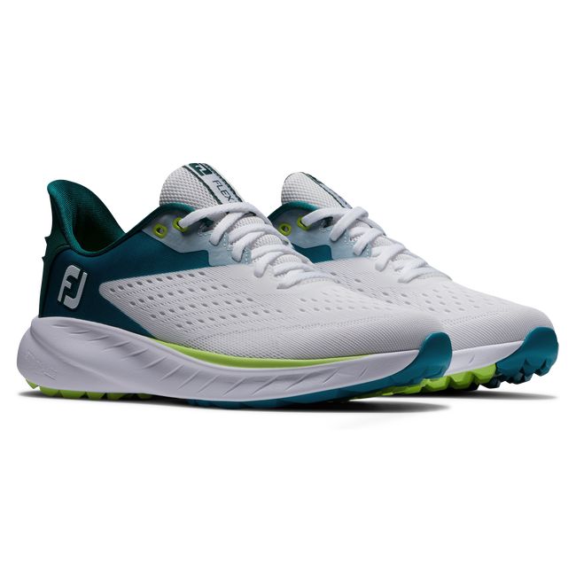 Zapatos Golf Sin Pinchos Footjoy Flex Xp Mujer Blancas Verde | GARXSCT-69