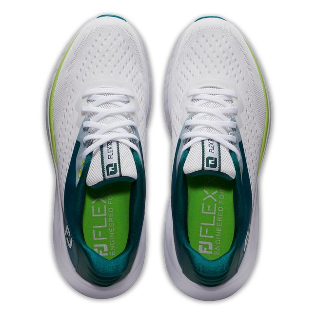 Zapatos Golf Sin Pinchos Footjoy Flex Xp Mujer Blancas Verde | GARXSCT-69